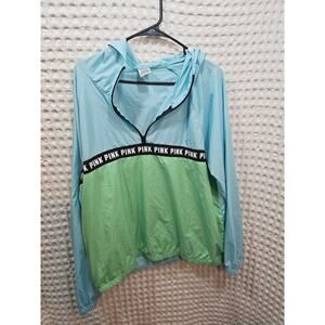 PINK size M/L wind breaker hoodie pullover with pockets